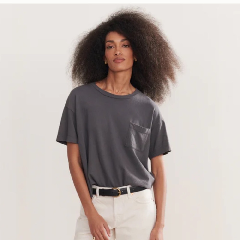 Jenni Kayne Vintage Pocket Tee Charcoal Size Medium
